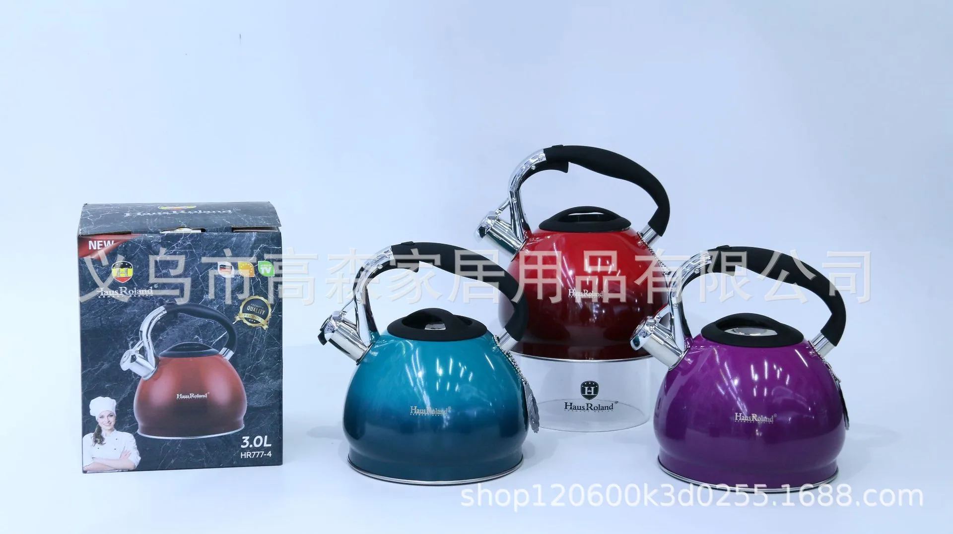 Cross border Amazon foreign trade original order stainless steel kettle, stainless steel whistle kettle, thickened double bottom 7