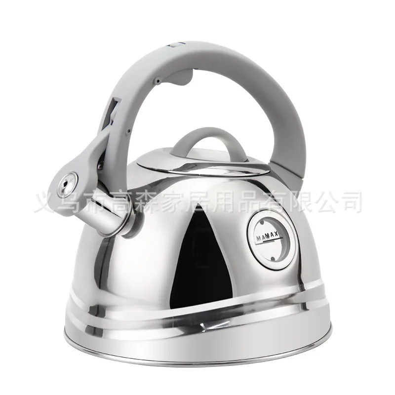 Household stainless steel gas induction cooker with whistle, water kettle with double bottom and water temperature gauge in stoc 2