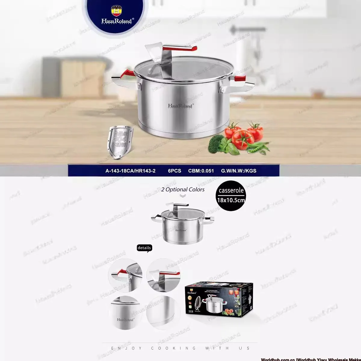 HausRoland stainless steel soup pot, domestic gas thickened soup pot, cross-border export pot, steamed noodles, Congee pot 3