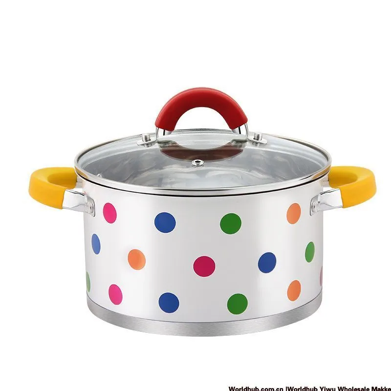 HausRoland stainless steel polka dot soup pot for household use, thickened soup pot, fashionable cross-border export pot, ste