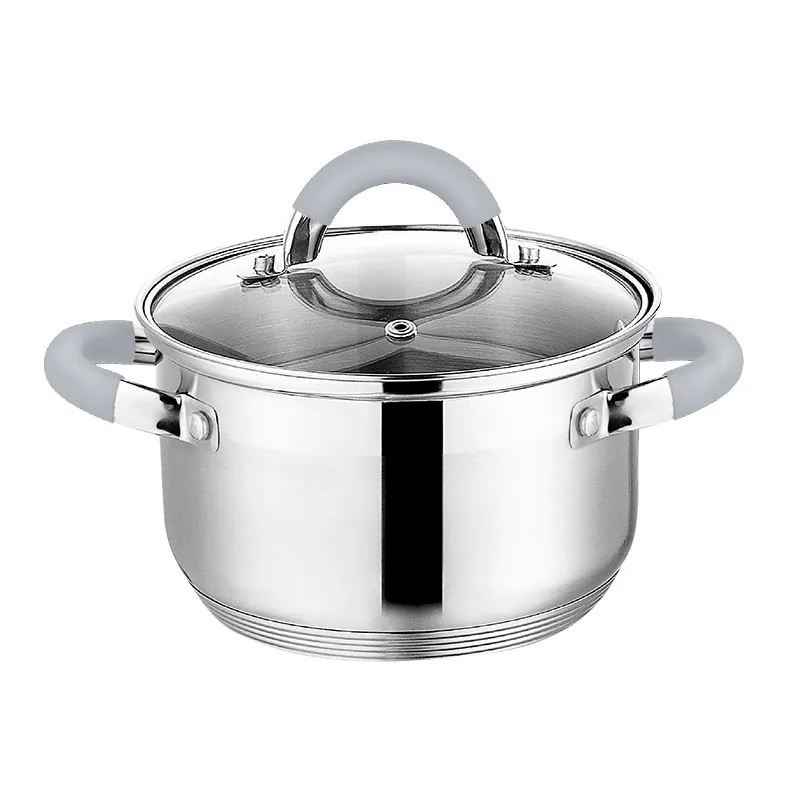 HausRoland panela de sopa de aço inoxidável com orelha dupla de alta qualidade panela de guisado atacado transfronteiriça panela de sopa panela de guisado 3