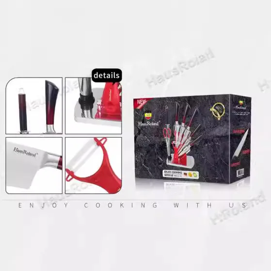 HausRoland foreign trade spot stainless steel 9-piece set of cutting tools, kitchen and household full set of cutting tools, kit 4