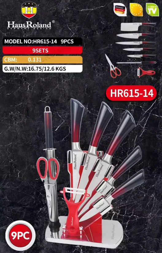 HausRoland foreign trade spot stainless steel 9-piece set of cutting tools, kitchen and household full set of cutting tools, kit 6