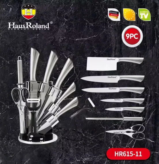 HausRoland knife set, kitchen and household kitchen knives, stainless steel combination 9-piece set 5