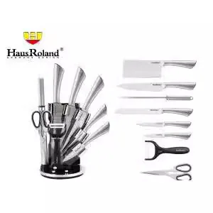 HausRoland knife set, kitchen and household kitchen knives, stainless steel combination 9-piece set