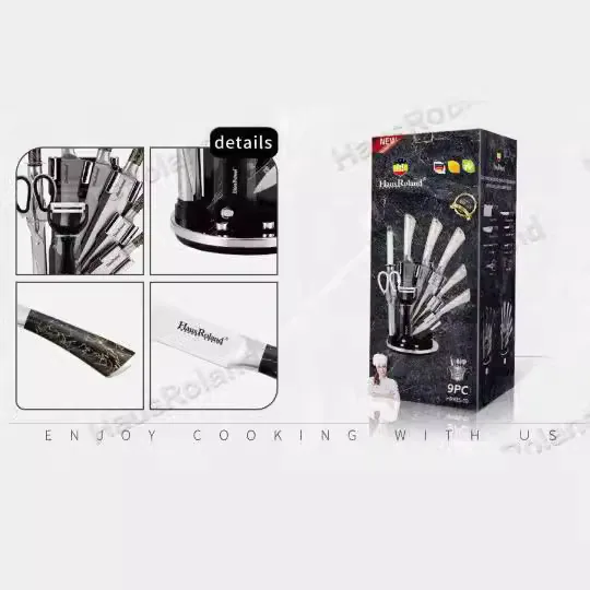 HausRoland Kitchen Knife Set 9-Piece Set Stainless Steel Household Sharp Kitchen Knife Gift 4