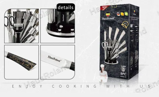 HausRoland Kitchen Knife Set 9-Piece Set Stainless Steel Household Sharp Kitchen Knife Gift 7