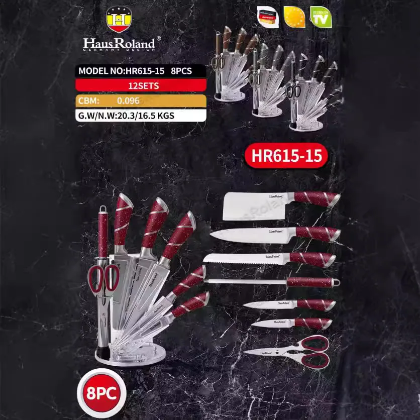 HausRoland Kitchen Knife Set of 8 Pieces Stainless Steel Household Kitchen Knife Gift Set Kitchen 5