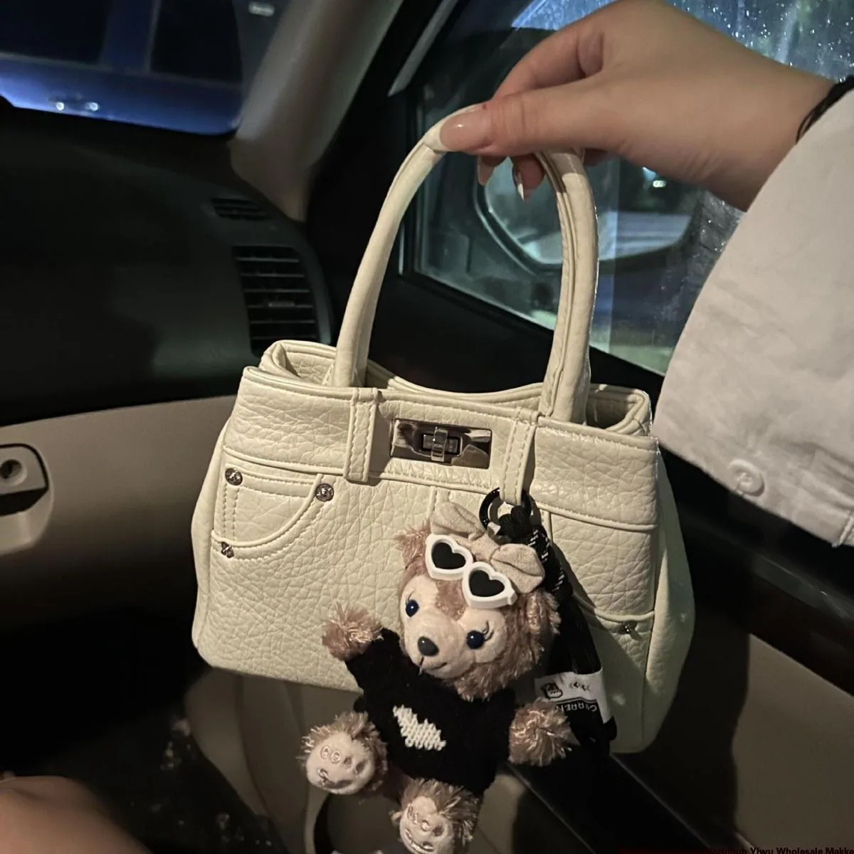 Niche Design Denim Kelly Bag Women's 2024 High-end Fashion Commuter Tote Bag Shoulder Crossbody Bag