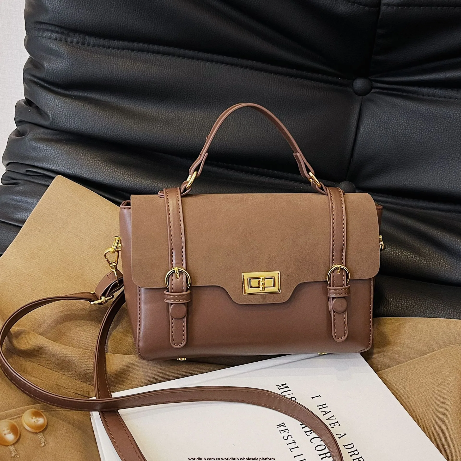 Women's bag autumn and winter new leather matte soft surface double leather mouth commuting versatility cross-border retro handb 2