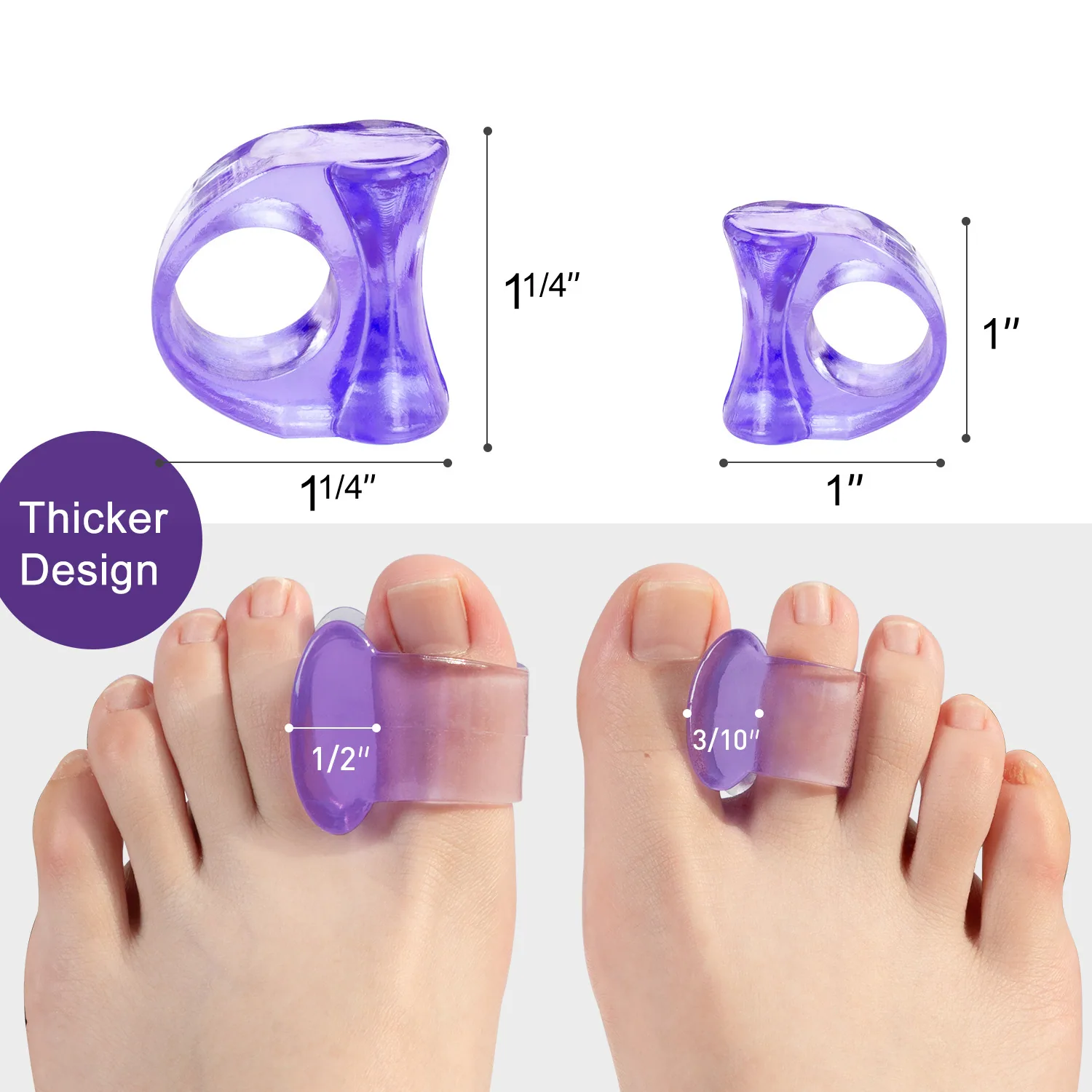 Sumifun Amazon 4 Pairs Purple One Hole Toe Toe Separator Multi Yardage K30004 10