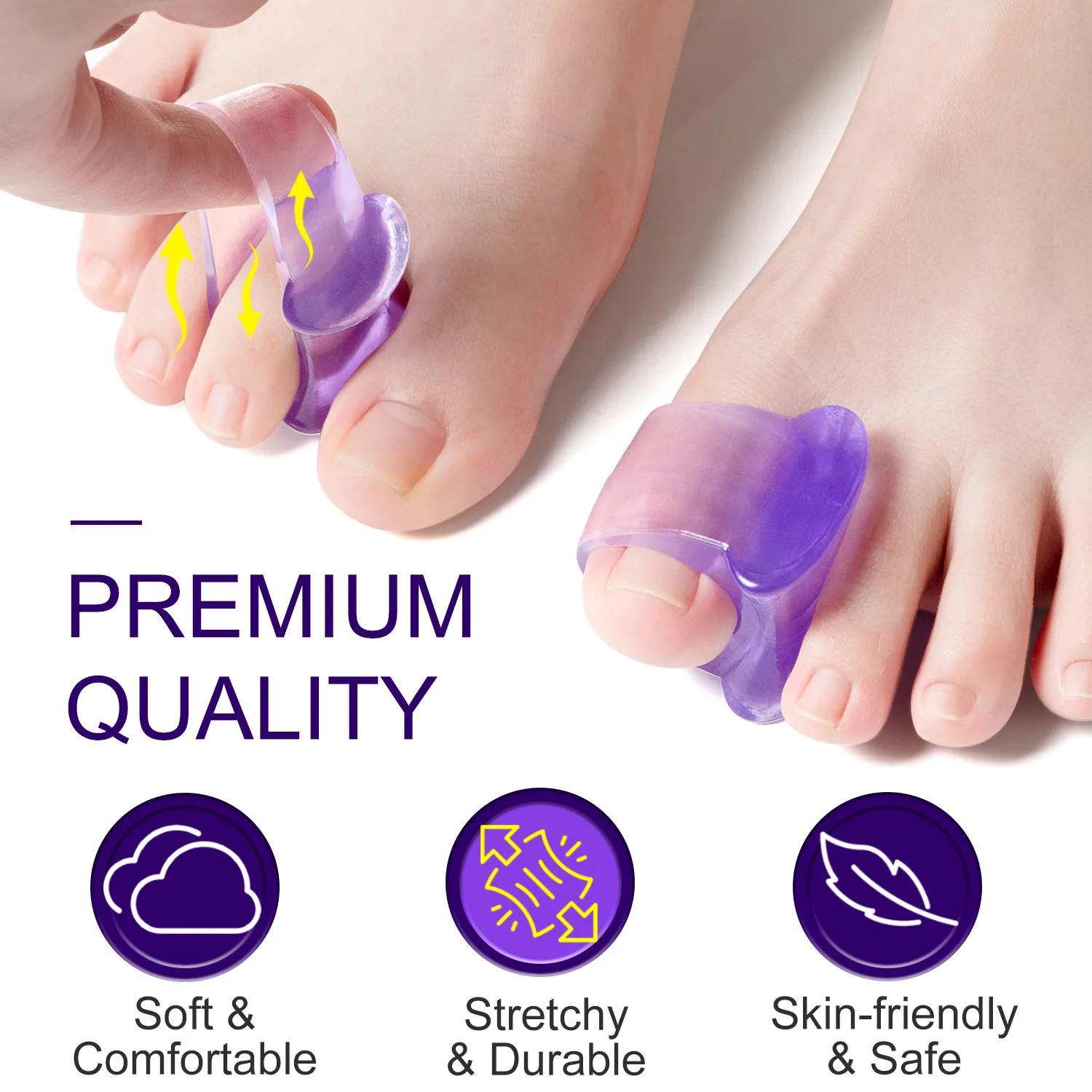 Sumifun Amazon 4 Pairs Purple One Hole Toe Toe Separator Multi Yardage K30004 6
