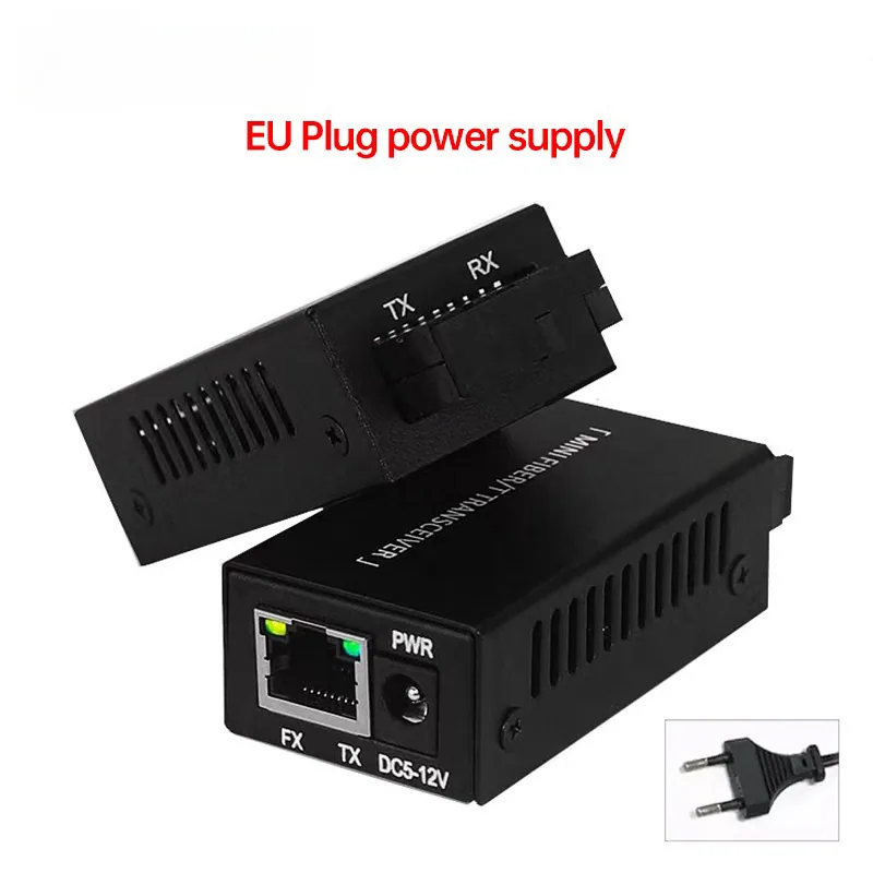 Mini Fiber Optic Transceiver Single Mode 1 Optical 1 Electric SC Port 20KM Gigabit Carrier Grade Optoelectronic Converter Europe 4