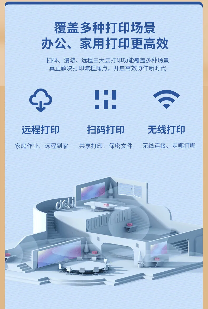 Deli M2500DW laser printer all-in-one machine, double-sided mobile phone, wireless cloud printing, office and home use 28