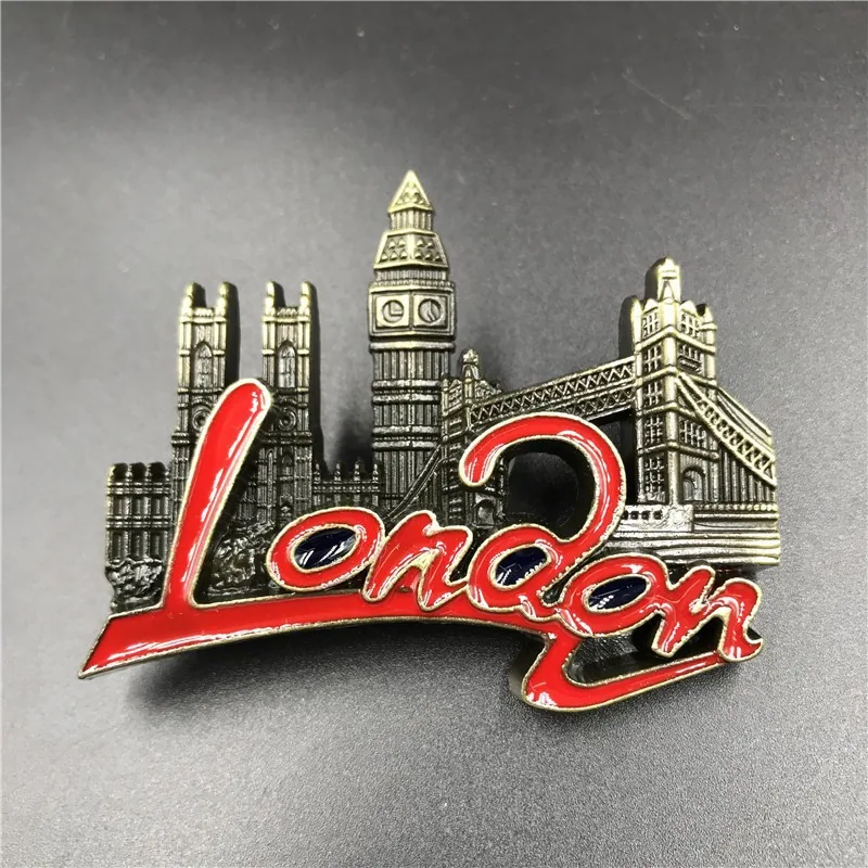 Metall-Kühlschrankmagnet-Methode, USA, Großbritannien, Italien, Malaysia, Dubai, Belgien, berühmte Sehenswürdigkeiten, dreidimensionaler Magnet 12