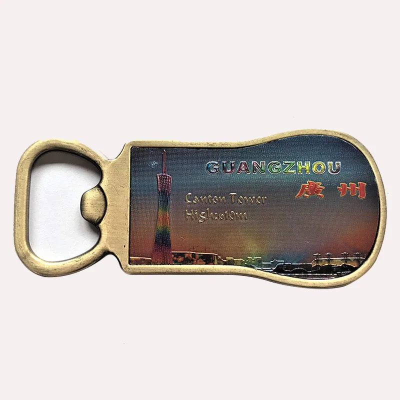 Zinc alloy corkscrew canton tower tourist souvenir foil embossed metal refrigerator magnet magnetic sticker gift gift 18