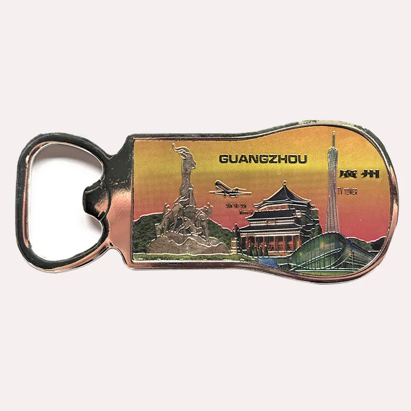 Zinc alloy corkscrew canton tower tourist souvenir foil embossed metal refrigerator magnet magnetic sticker gift gift 15