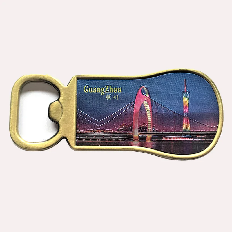 Zinc alloy corkscrew canton tower tourist souvenir foil embossed metal refrigerator magnet magnetic sticker gift gift 14