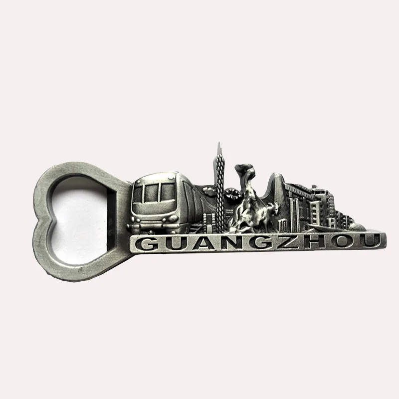 Zinc alloy corkscrew canton tower tourist souvenir foil embossed metal refrigerator magnet magnetic sticker gift gift 2