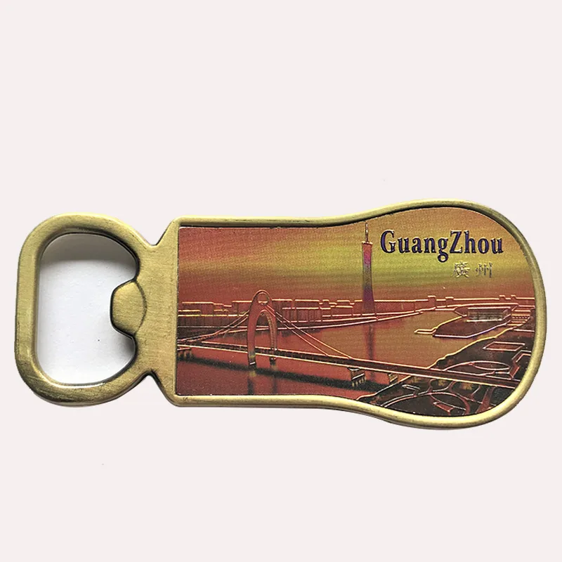 Zinc alloy corkscrew canton tower tourist souvenir foil embossed metal refrigerator magnet magnetic sticker gift gift 16