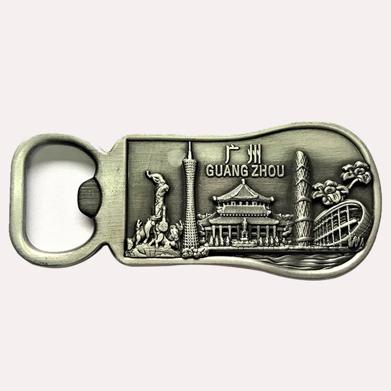Zinc alloy corkscrew canton tower tourist souvenir foil embossed metal refrigerator magnet magnetic sticker gift gift 23