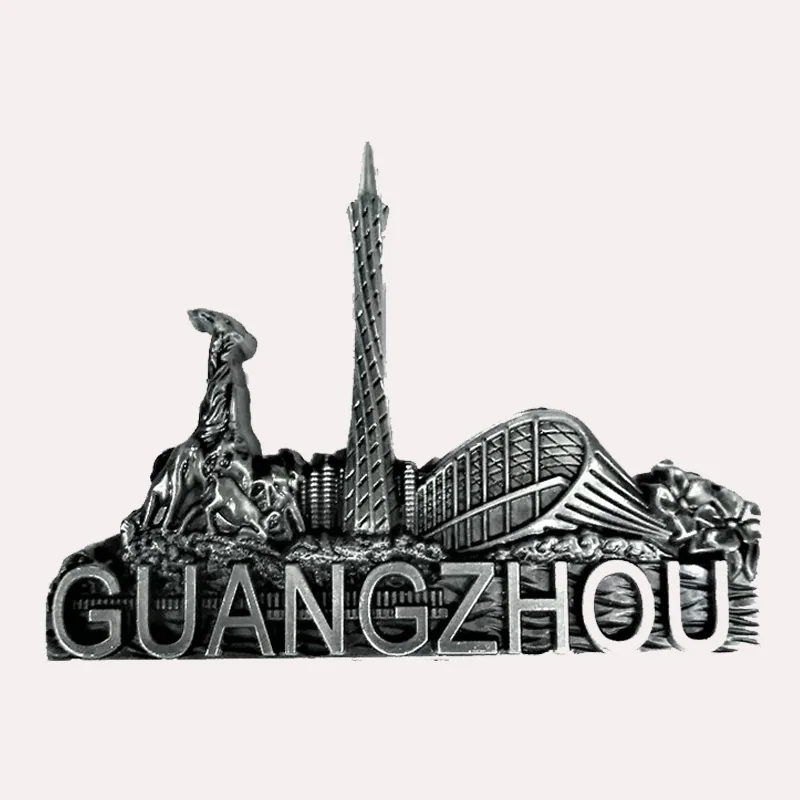 Zinc alloy corkscrew canton tower tourist souvenir foil embossed metal refrigerator magnet magnetic sticker gift gift 11