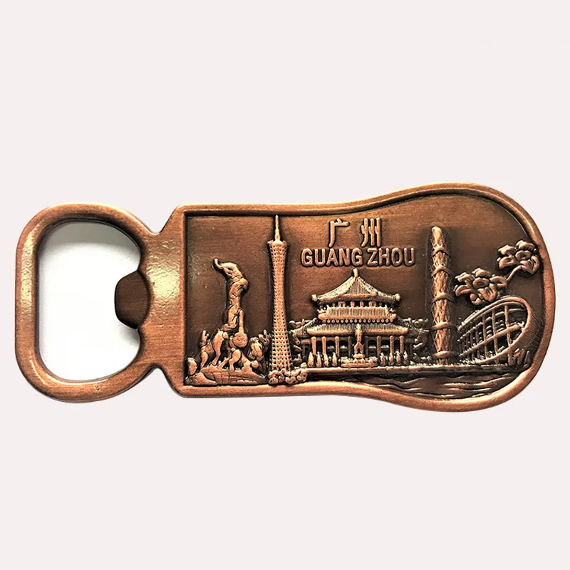 Zinc alloy corkscrew canton tower tourist souvenir foil embossed metal refrigerator magnet magnetic sticker gift gift 22