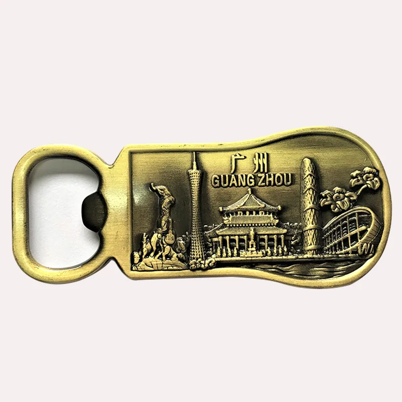 Zinc alloy corkscrew canton tower tourist souvenir foil embossed metal refrigerator magnet magnetic sticker gift gift 24