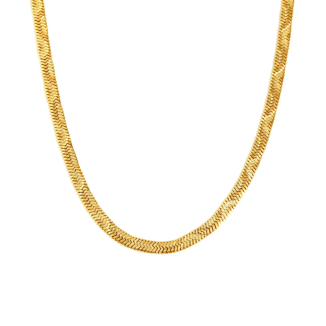 Cross-border hot sale embossed blade chain women's necklace light luxury niche high-end 18K furnace gold non-fading bracelet