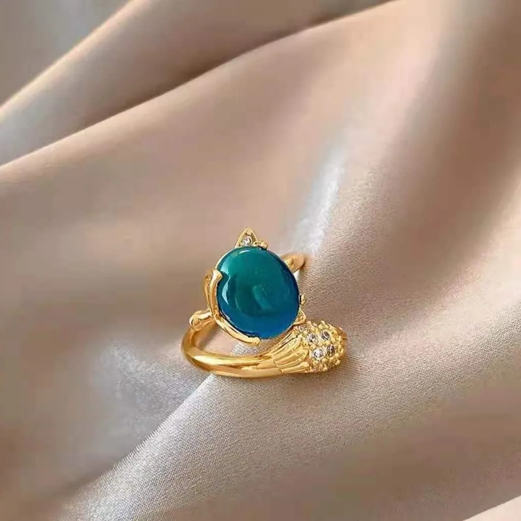 Sıcaklığa duyarlı, renk değiştiren tilki halkası, kadın niş, üst düzey anlamda hafif, lüks, stil sahibi, solmayan aksesuarlar Valen 10