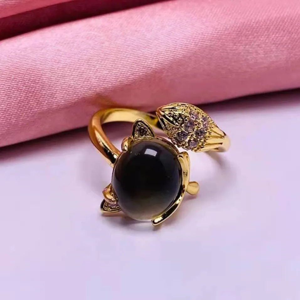 Sıcaklığa duyarlı, renk değiştiren tilki halkası, kadın niş, üst düzey anlamda hafif, lüks, stil sahibi, solmayan aksesuarlar Valen 4