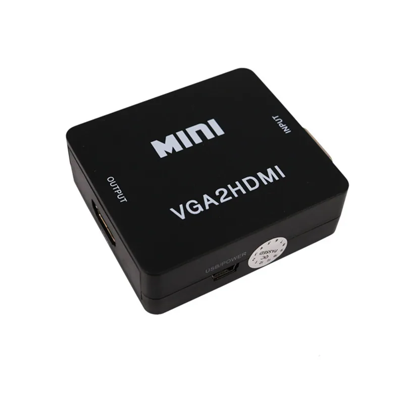 VGA to HDMI HD Video Converter VGA to HDMI Small White Box Audio Adapter Kabel 4K 1080P 2