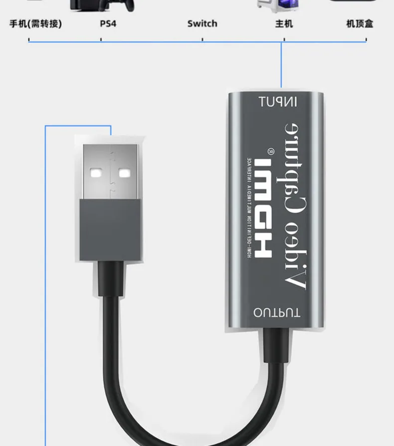 کارت فیلمبرداری HDMI به USB 3.0 کارت فیلمبرداری 4K 2K ضبط پخش زنده 8