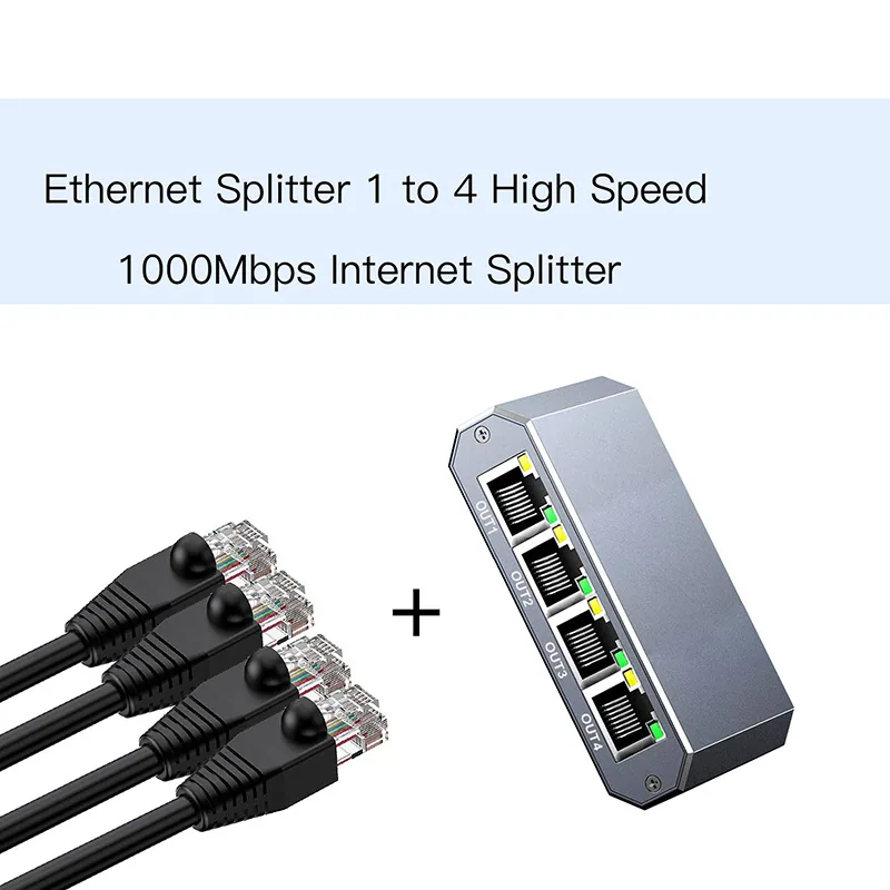 Répartiteur réseau Gigabit 1/4 prise répartiteur RJ45 carte réseau 1000mbps Ethernet Gigabit 5