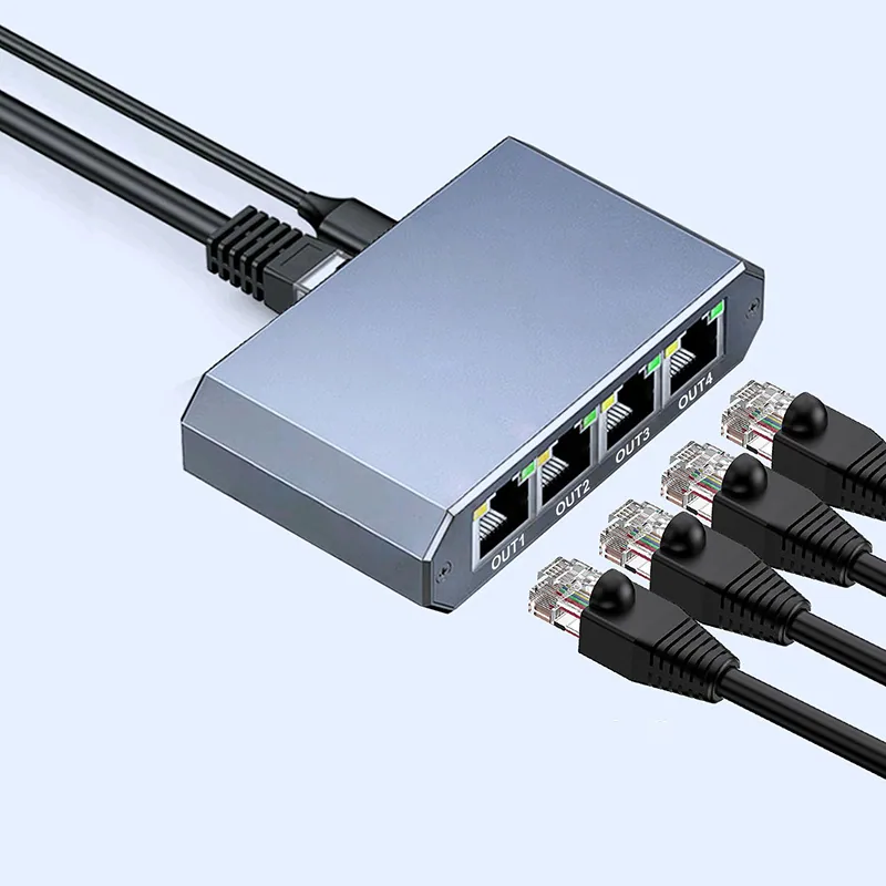 Répartiteur réseau Gigabit 1/4 prise répartiteur RJ45 carte réseau 1000mbps Ethernet Gigabit 2