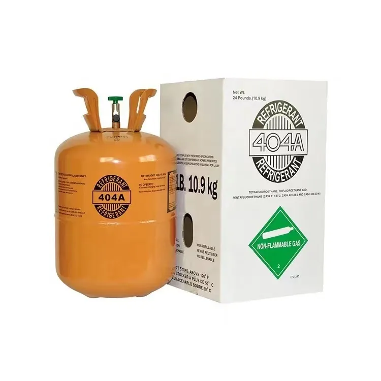 Wholesale Low Temperature Food Refrigeration Equipment Refrigerant Refrigerant Marine 10.9kg Factory R404A Refrigerant 9