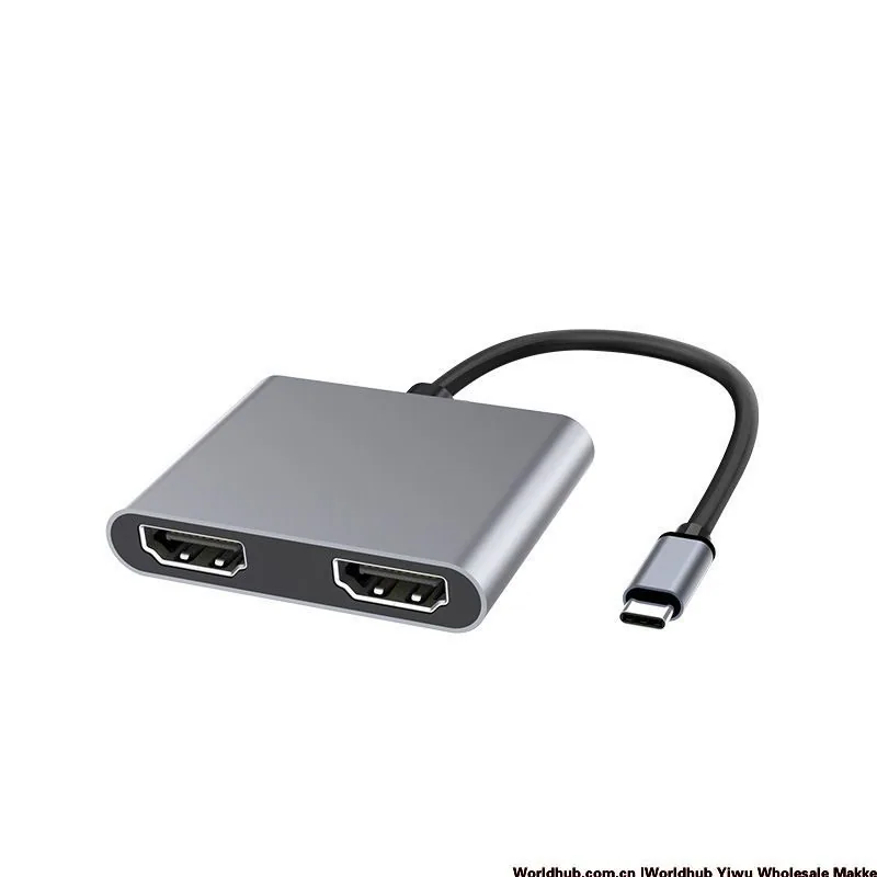 Typ C 2-in-1-Adapterkabel Dual HDMI Typ C auf HDMI + VGA-Adapterkabel 2-in-1-Hub 2