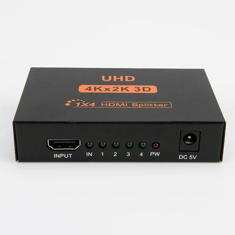 hdmi splitter 1 in 4 out 4K iron shell 1 point 4 video splitter splitter 2160p foreign trade cross-border model 2