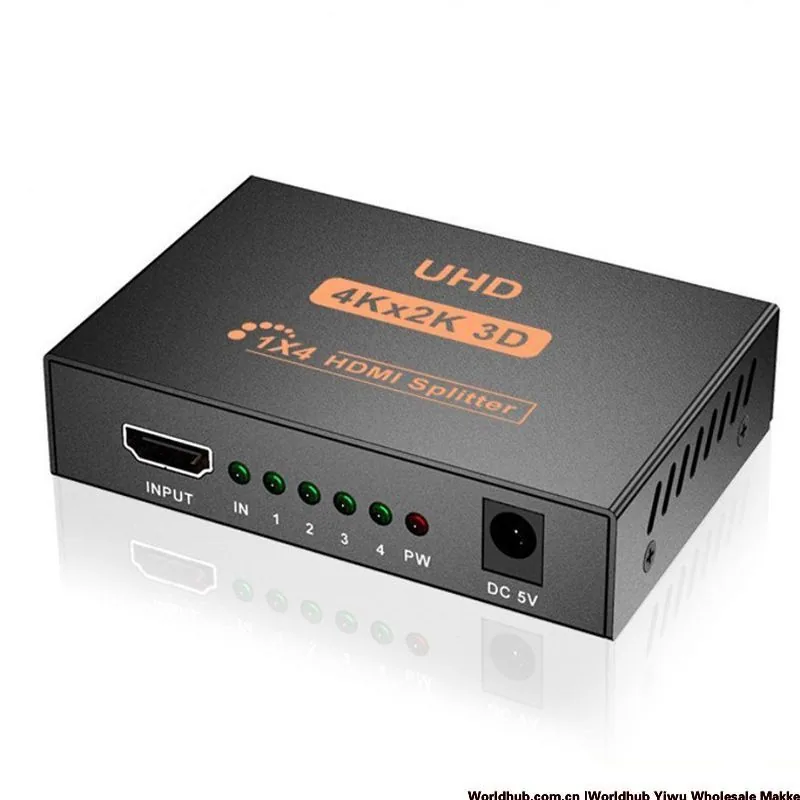 hdmi splitter 1 in 4 out 4K iron shell 1 point 4 video splitter splitter 2160p foreign trade cross-border model