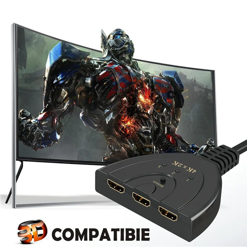 HDMI-3-Cut-One-Pig-Tail-4K2K-HDMI-Umschalter, drei-in-eins-Ausgang, HD-Umschalter, Laptop zum Fernseher 5
