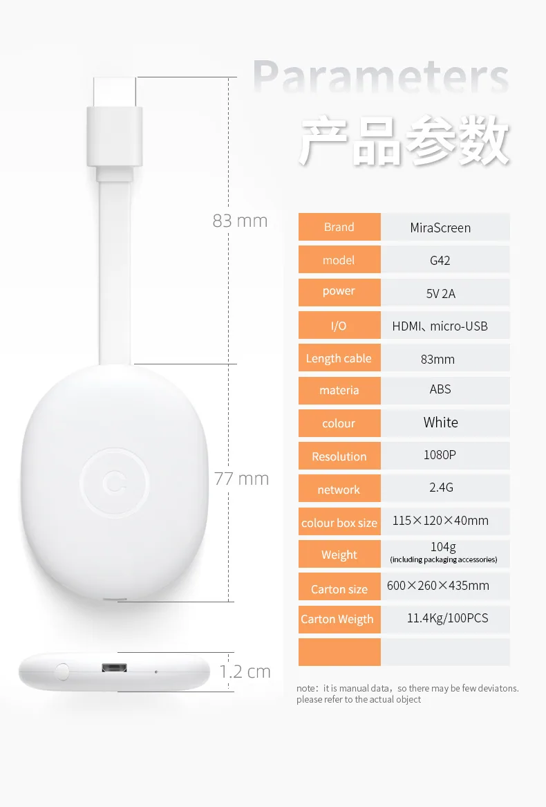 제조업체 무선 푸시 보물 anycastM9 동일한 화면 장치 5G 듀얼 밴드 4K 고화질 무선 HDMI 스크린 프로젝터 18