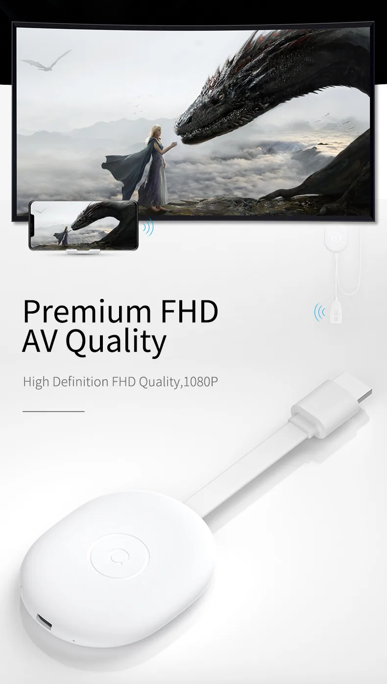 제조업체 무선 푸시 보물 anycastM9 동일한 화면 장치 5G 듀얼 밴드 4K 고화질 무선 HDMI 스크린 프로젝터 19