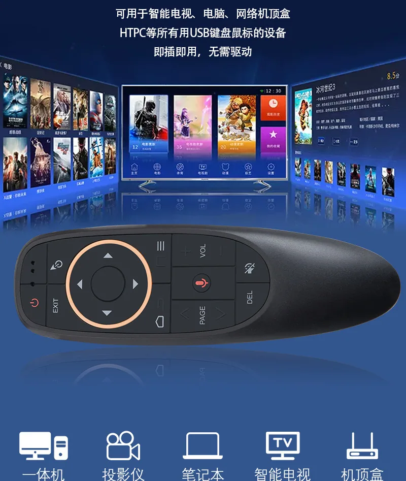 G10S PRO BTS Voice Air Squirrel Gyroscope Wireless Infrared Backlit TV Set Top Box Remote Control 14