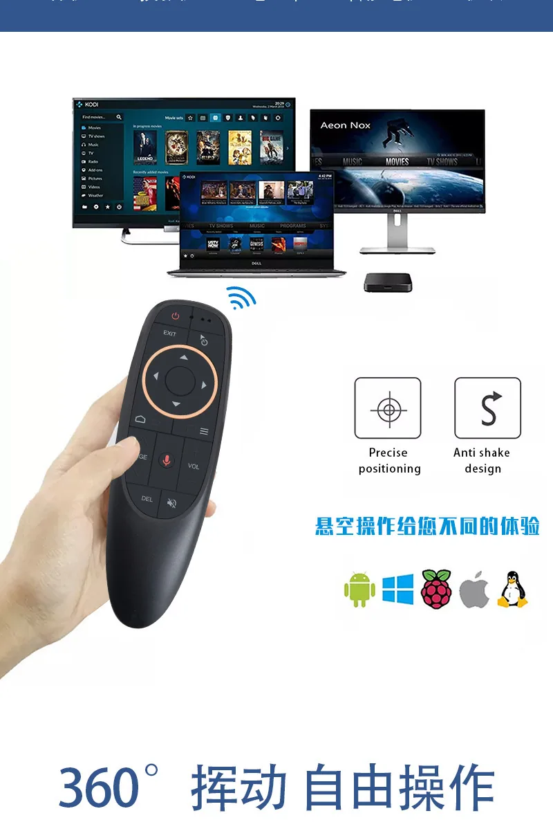 G10S PRO BTS Voice Air Squirrel Gyroscope Wireless Infrared Backlit TV Set Top Box Remote Control 10