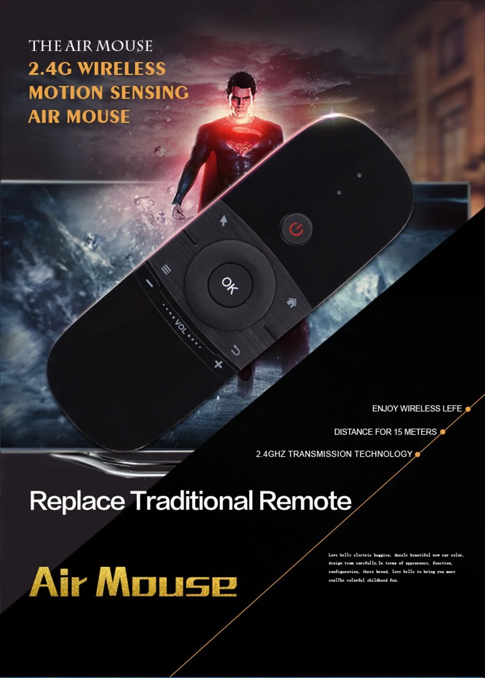 Air squirrel cross-border e-commerce Amazon W1 flying squirrel voice remote control mini keyboard TV-BOX with keyboard 5
