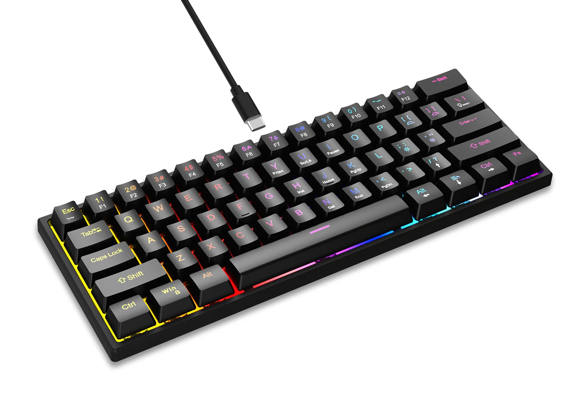Stock de fábrica K98 teclado mecánico verdadero eje azul eje rojo con cable keycaps de sublimación de doble color por inyección para periféricos gaming 8