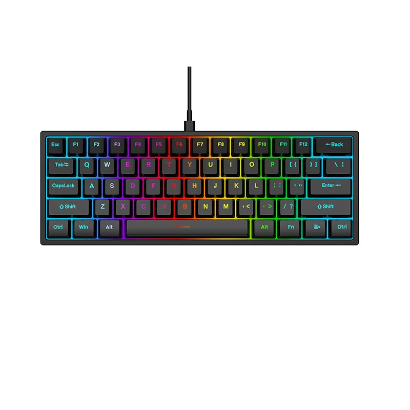 True mechanical keyboard source factory RGB game blue shaft dustproof and waterproof 104 key competitive metal keyboard wholesal 4