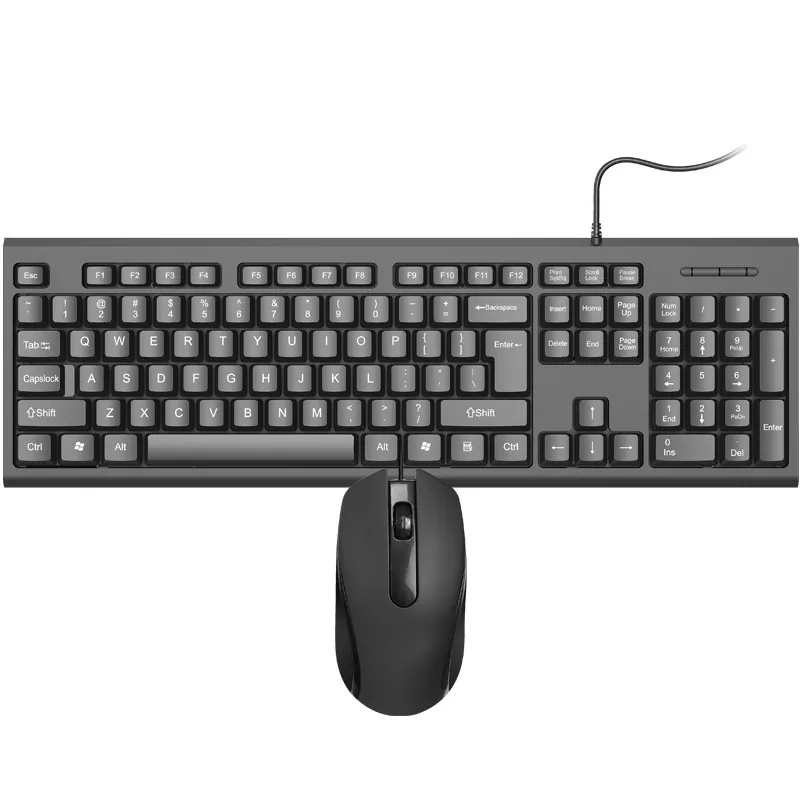 Manufacturer Cross-border LD801 Office Business Mouse Keyboard Set Computer Accessories USB Wired Keyboard and Mouse Set 2