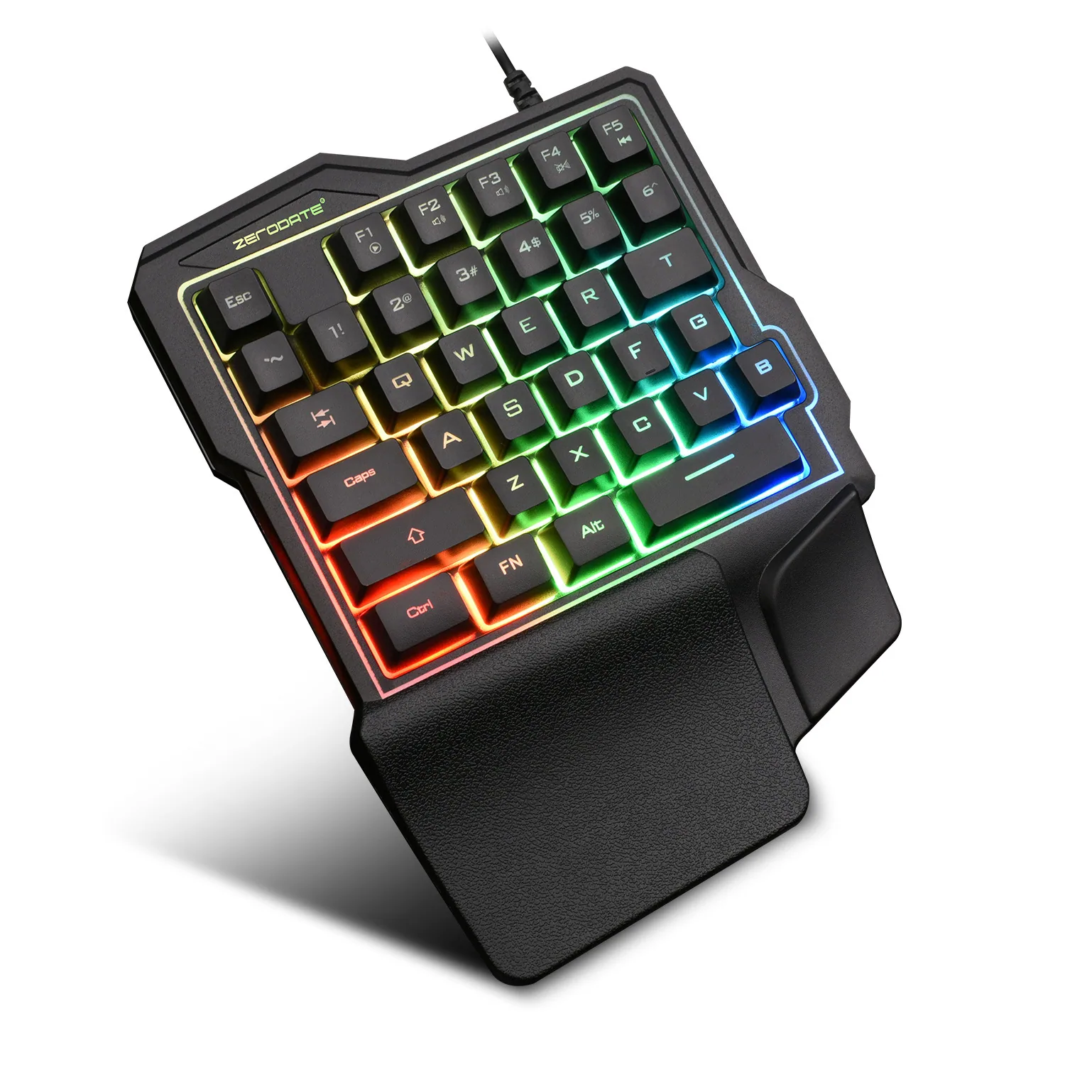One-handed keyboard source factory mobile game equipment eating chicken throne mechanical feel wired colorful luminous gaming ke 4