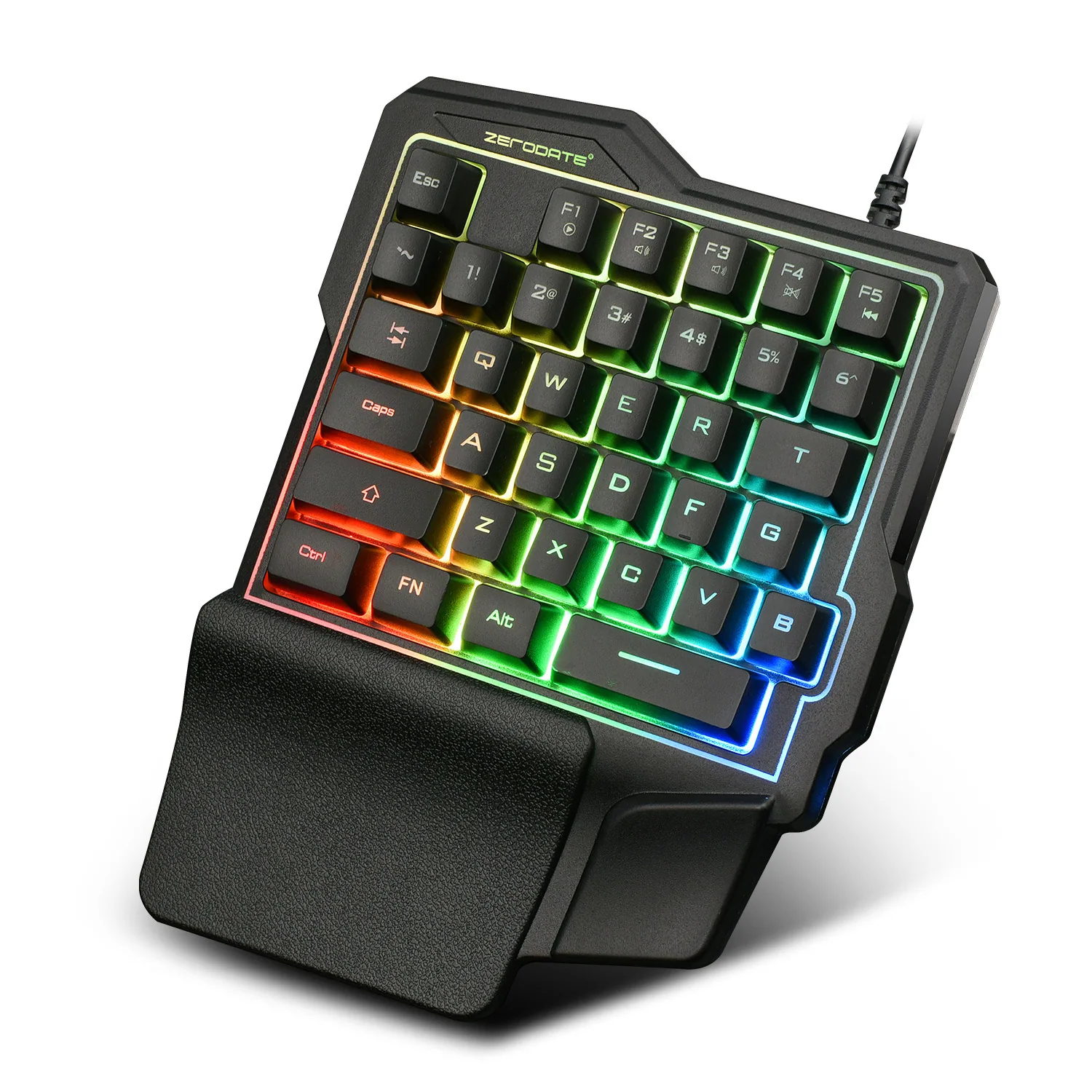 One-handed keyboard source factory mobile game equipment eating chicken throne mechanical feel wired colorful luminous gaming ke 22